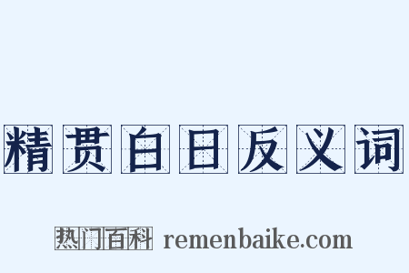 精贯白日反义词是什么意思的图片